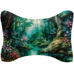 River Stream Flower Nature Seat Head Rest Cushion by Ravend