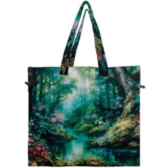 River Stream Flower Nature Canvas Travel Bag by Ravend