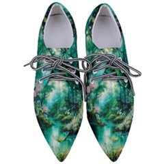 River Stream Flower Nature Pointed Oxford Shoes by Ravend