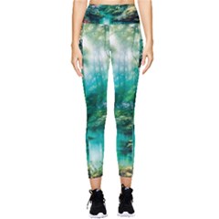 River Stream Flower Nature Pocket Leggings  by Ravend