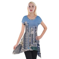 Building Sea Architecture Marina Short Sleeve Side Drop Tunic by Ravend