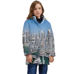 Building Sea Architecture Marina Kids  Hooded Longline Puffer Jacket by Ravend