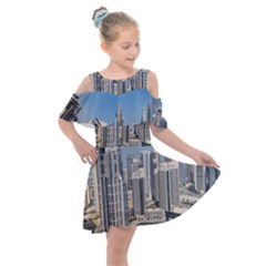 Building Sea Architecture Marina Kids  Shoulder Cutout Chiffon Dress by Ravend