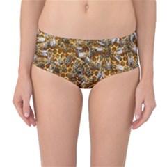 Honey Bee Bees Insect Mid-waist Bikini Bottoms by Ravend