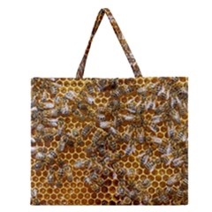 Honey Bee Bees Insect Zipper Large Tote Bag by Ravend