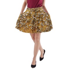 Honey Bee Bees Insect A-line Pocket Skirt by Ravend