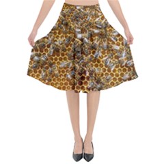 Honey Bee Bees Insect Flared Midi Skirt by Ravend