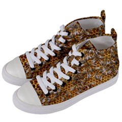 Honey Bee Bees Insect Women s Mid-top Canvas Sneakers by Ravend