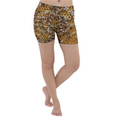 Honey Bee Bees Insect Lightweight Velour Yoga Shorts by Ravend