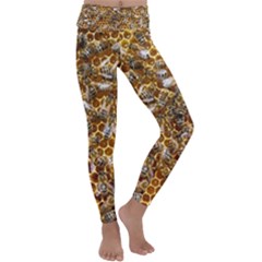 Honey Bee Bees Insect Kids  Lightweight Velour Classic Yoga Leggings by Ravend