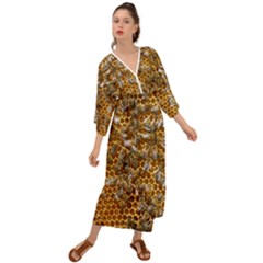 Honey Bee Bees Insect Grecian Style  Maxi Dress by Ravend