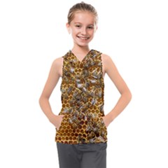 Honey Bee Bees Insect Kids  Sleeveless Hoodie by Ravend