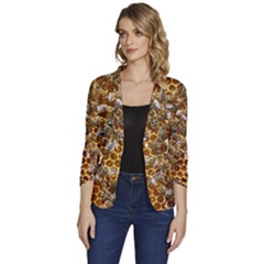 Honey Bee Bees Insect Women s One-button 3/4 Sleeve Short Jacket by Ravend