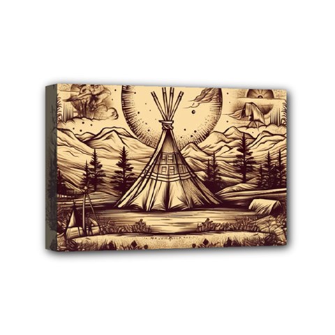 Nation Indian Native Indigenous Mini Canvas 6  X 4  (stretched) by Ravend