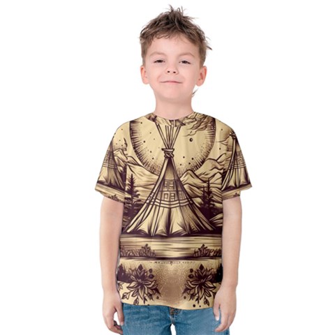 Nation Indian Native Indigenous Kids  Cotton Tee by Ravend