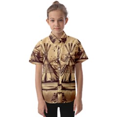 Nation Indian Native Indigenous Kids  Short Sleeve Shirt by Ravend