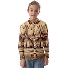 Nation Indian Native Indigenous Kids  Long Sleeve Shirt by Ravend