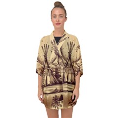 Nation Indian Native Indigenous Half Sleeve Chiffon Kimono by Ravend