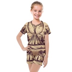 Nation Indian Native Indigenous Kids  Mesh Tee And Shorts Set