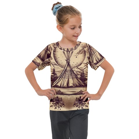 Nation Indian Native Indigenous Kids  Mesh Piece Tee by Ravend