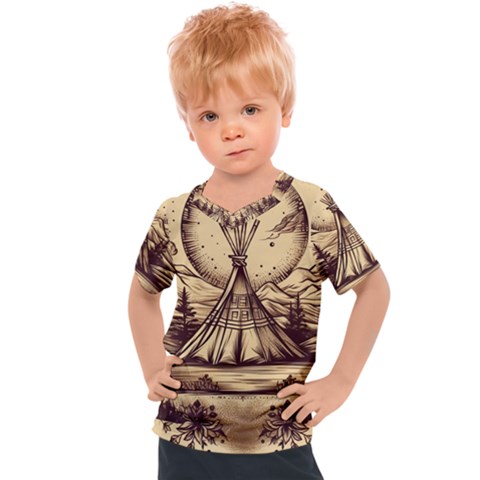 Nation Indian Native Indigenous Kids  Sports Tee by Ravend