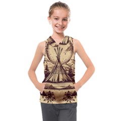 Nation Indian Native Indigenous Kids  Sleeveless Hoodie by Ravend