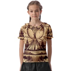 Nation Indian Native Indigenous Kids  Frill Chiffon Blouse by Ravend