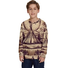 Nation Indian Native Indigenous Kids  Long Sleeve Jersey by Ravend