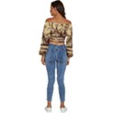 Nation Indian Native Indigenous Long Sleeve Crinkled Weave Crop Top View4