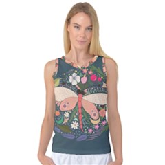 Bug Nature Flower Dragonfly Women s Basketball Tank Top by Ravend