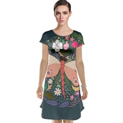 Bug Nature Flower Dragonfly Cap Sleeve Nightdress by Ravend