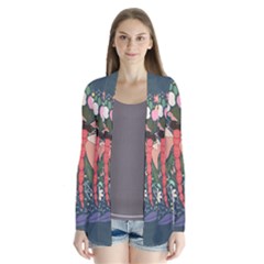 Bug Nature Flower Dragonfly Drape Collar Cardigan by Ravend