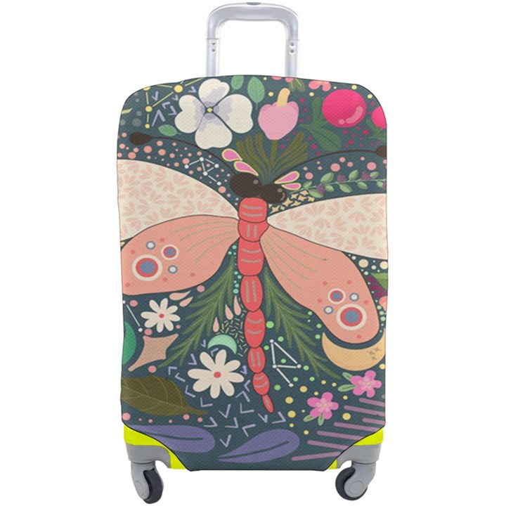 Bug Nature Flower Dragonfly Luggage Cover (Large)