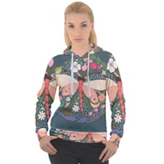 Bug Nature Flower Dragonfly Women s Overhead Hoodie by Ravend