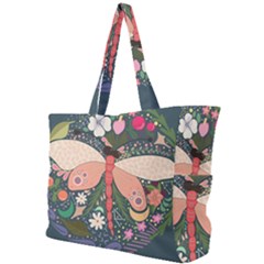 Bug Nature Flower Dragonfly Simple Shoulder Bag by Ravend