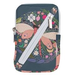 Bug Nature Flower Dragonfly Belt Pouch Bag (large)