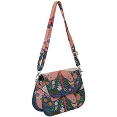 Bug Nature Flower Dragonfly Saddle Handbag by Ravend