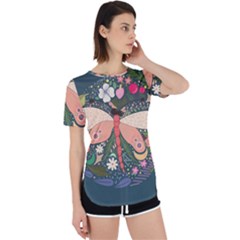 Bug Nature Flower Dragonfly Perpetual Short Sleeve T-shirt