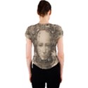 Cyborg Robot Future Drawing Poster Crew Neck Crop Top View2