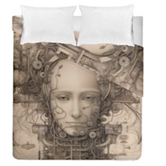 Cyborg Robot Future Drawing Poster Duvet Cover Double Side (queen Size) by Ravend