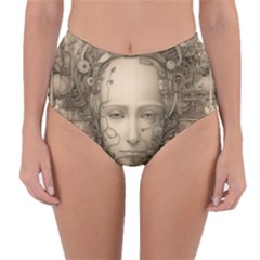 Cyborg Robot Future Drawing Poster Reversible High-waist Bikini Bottoms by Ravend