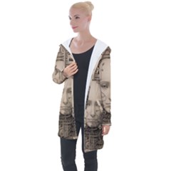 Cyborg Robot Future Drawing Poster Longline Hooded Cardigan by Ravend