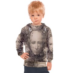 Cyborg Robot Future Drawing Poster Kids  Hooded Pullover by Ravend