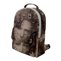 Cyborg Robot Future Drawing Poster Flap Pocket Backpack (large) by Ravend