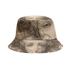 Cyborg Robot Future Drawing Poster Inside Out Bucket Hat by Ravend