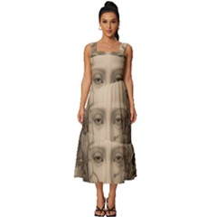 Cyborg Robot Future Drawing Poster Square Neckline Tiered Midi Dress by Ravend