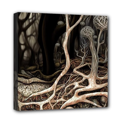 Tree Nature Landscape Forest Mini Canvas 8  X 8  (stretched) by Ravend