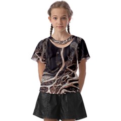 Tree Nature Landscape Forest Kids  Front Cut Tee by Ravend