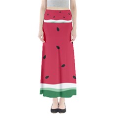 Minimalist Summer Watermelon Wallpaper Full Length Maxi Skirt by Ravend