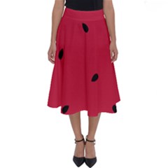 Minimalist Summer Watermelon Wallpaper Perfect Length Midi Skirt by Ravend